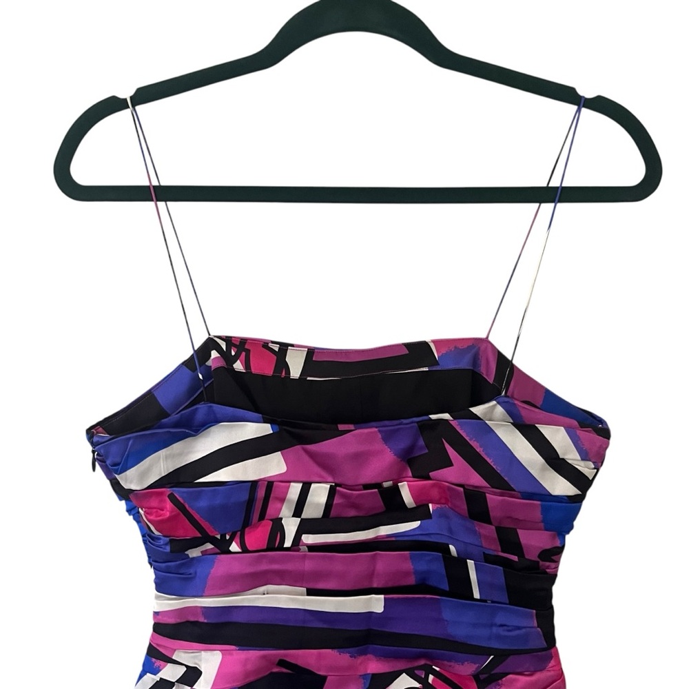 NWT Retrofete Elsie silk pleated mini dress in Graffiti spaghetti strap small - Picture 9 of 15